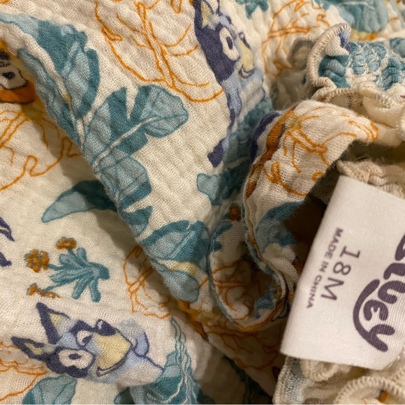 Bluey 2 Piece Baby Girl Romper Set with Hat 18 months - Picture 11 of 12